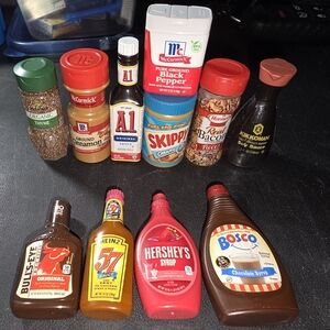 Mini Brands Food Lot Hershey's Pepper Skippy Heinz BBQ A1 Seasoning Bacon Bits